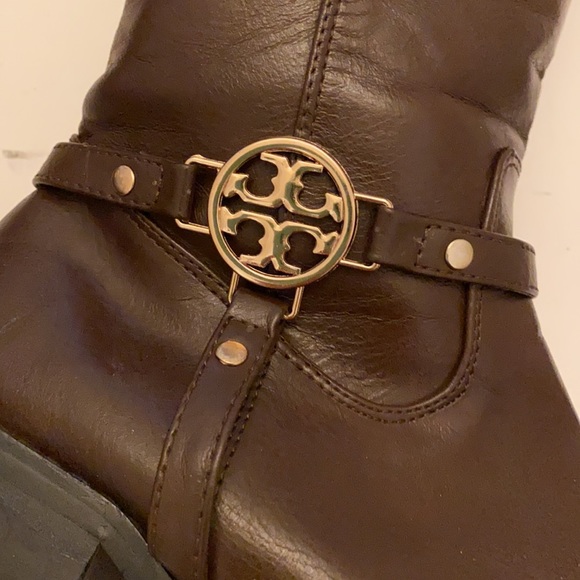 Tory Burch RIDING BOOTS SZ 10.5 BROWN Leather Equestrian HORSE JOCKEY STABLES - Picture 3 of 16